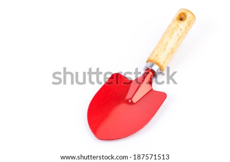 Garden tools on isolated white background