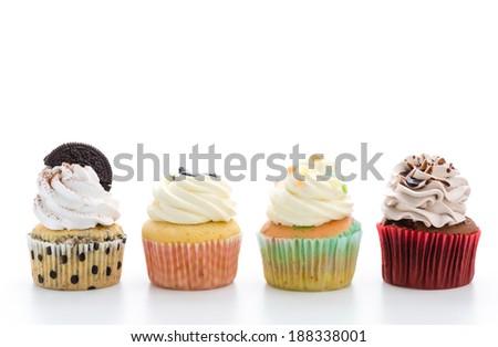 Cupcakes isolated on white background