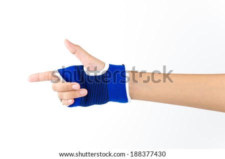 Wrist splint hand isolated white background