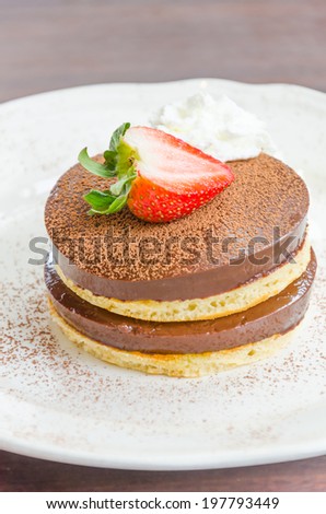 Strawberry Chocolate pudding pancake