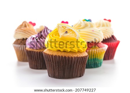 Cupcakes isolated on white