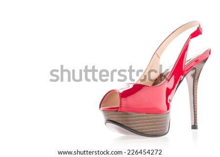 red high heels isolated on white background
