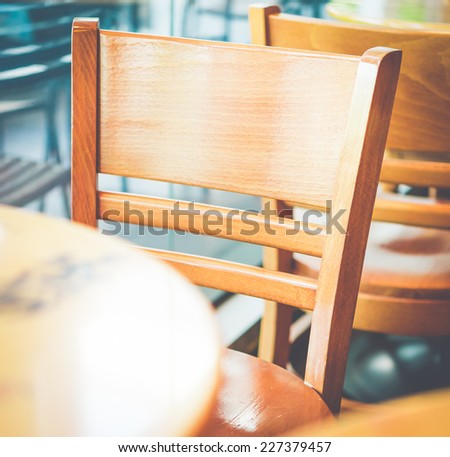 Coffee shop cafe - selective chair in coffee shop process vintage effect style picture