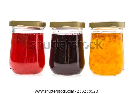 Jam jar isolated on white background