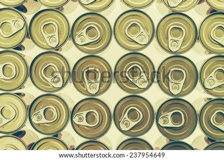 Top of view aluminum cans - Vintage effect style pictures
