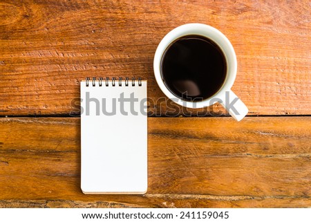 Coffee cup with note book - Vintage effect style pictures