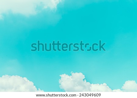 Cloud on blue sky background - Retro Vintage effect style pictures