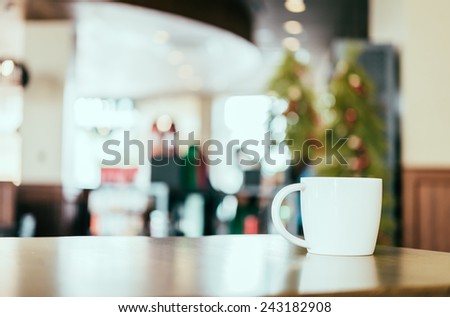 Hot Coffee cup in coffee shop - vintage effect style pictures