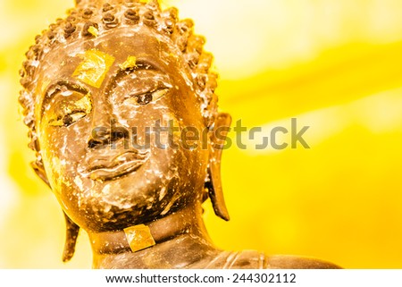 Selective focus Buddha face background - vintage effect style pictures