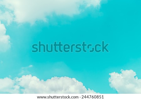 Cloud on blue sky background - Retro Vintage effect style pictures