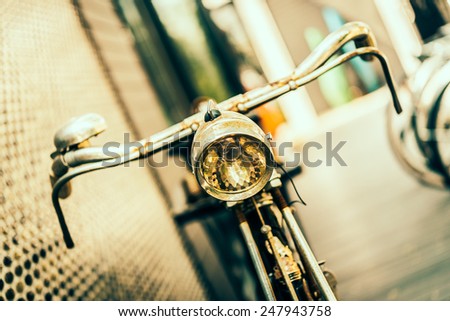 Old antique vintage bicycle - vintage effect style pictures , selective focus point