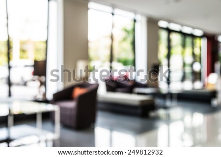 Abstract hotel lobby blur background