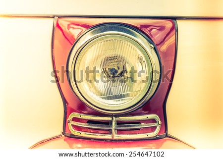Headlight lamp vintage car - vintage effect and light leak filter processing