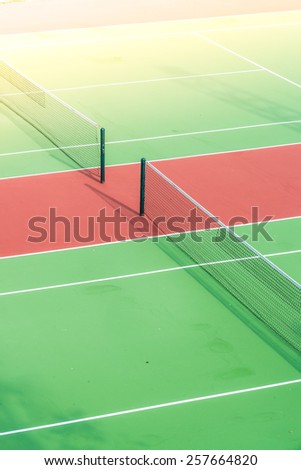 tennis court - vintage effect and sun flare filter processing