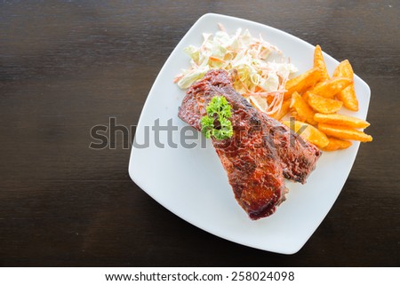 Bbq ribs meat steak - soft focus