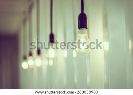 Selective focus point on Vintage light lamp decoration - vintage effect