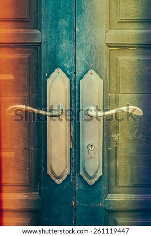 Door knob - vintage effect and light leak filter processing
