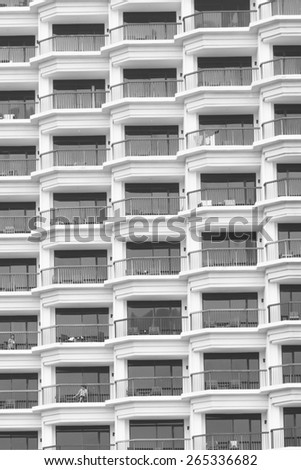 Window building textures background - black and white processing style
