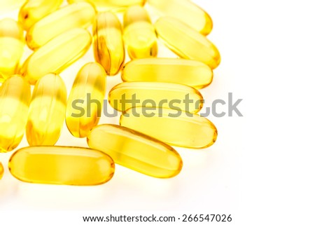 Fish oil isolated on white background