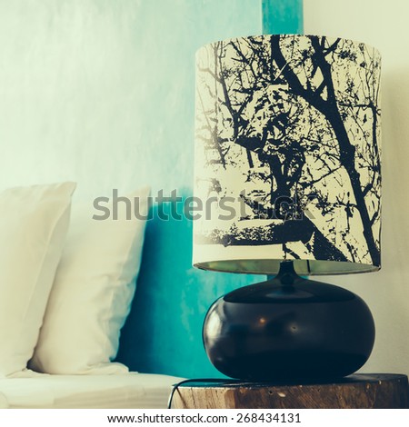 Lamp in bedroom - vintage effect style pictures
