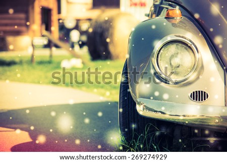 Vintage light lamp car - vintage , light leak , snow effect processing style pictures