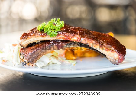 Bbq ribs meat steak - soft focus