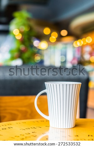 Coffee cup in coffee shop cafe