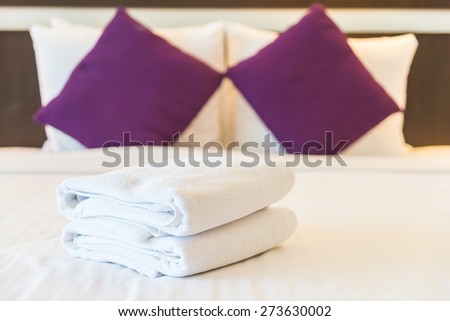 Towel on bedroom
