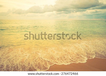 Vintage beach and sea - vintage filter