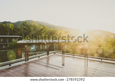 Outdoor balcony deck - vintage filter