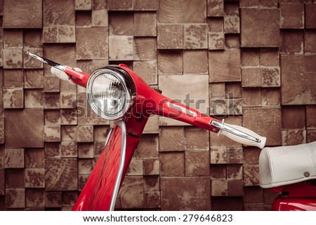 Red vintage motorcycle - vintage filter