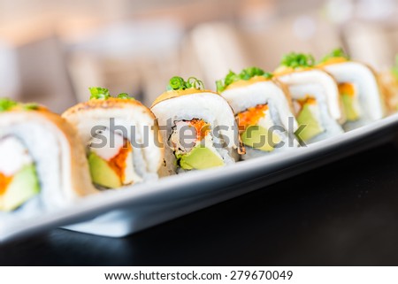 Sushi roll healthy food - japanese food style
