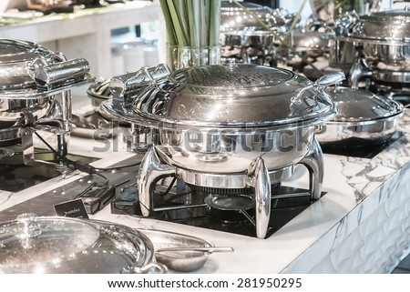 Catering buffet food in restaurant service