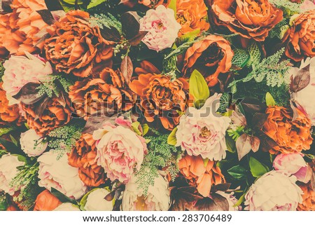 Beautiful vintage flower background - vintage filter effect