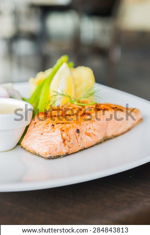 Salmon fish fillet grilled steak