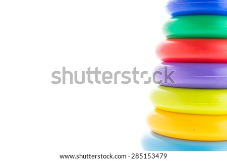 Toy tower isolated on white background