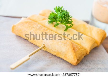 Selective focus point on Fried Spring rolls , Chinese and vietnam food