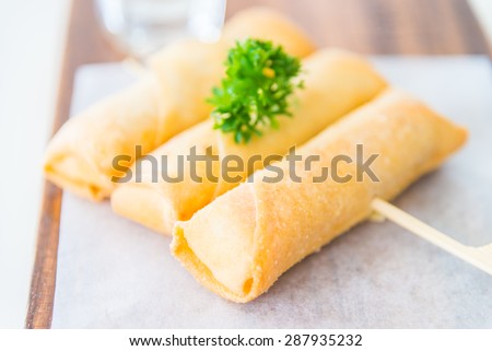 Selective focus point on Fried Spring rolls , Chinese and vietnam food