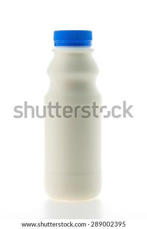 Milk bottle isolated on white background