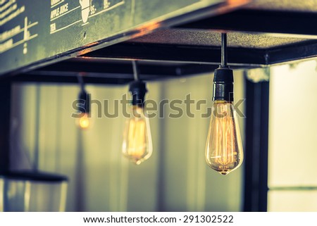 Selective focus point on Vintage light lamp decoration - vintage effect