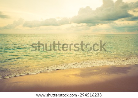 Vintage beach and sea - vintage filter