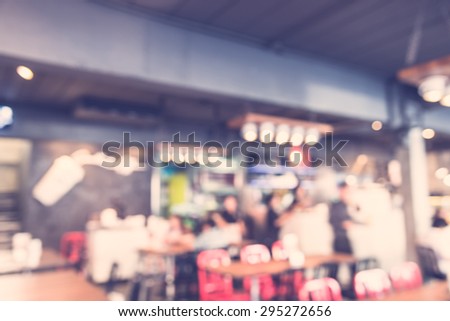 Abstract blur restaurant background - vintage filter