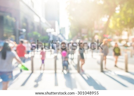 Blur people at orchard road in singapore - sunflare effect filter