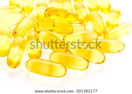 Fish oil isolated on white background