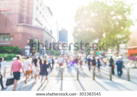 Blur people at orchard road in singapore - sunflare effect filter