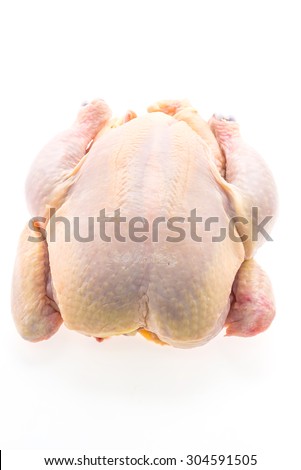 Raw chicken meat isolated on white background