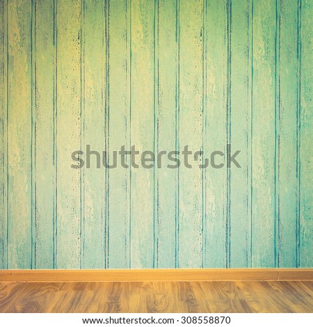 Empty room interior background - vintage filter