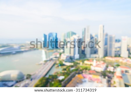 Abstract Blur Singapore skyline city background