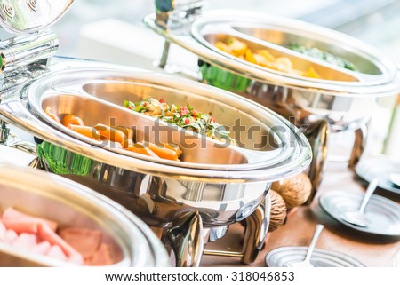 Selective focus point on Catering buffet food in restaurant