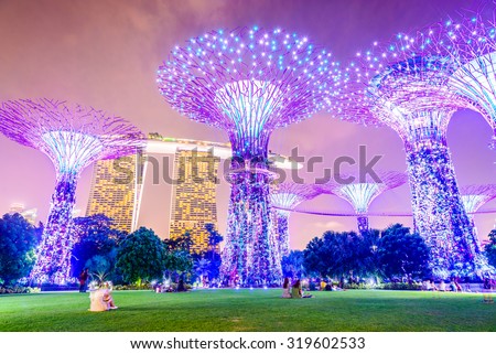 Supertree grove at garden by the bay in singapore